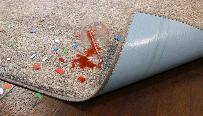 Floorigami rug under sofa